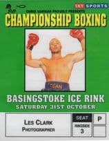 Basingstoke Ice Rink Sky Sports Boxing Championship Press Pass
