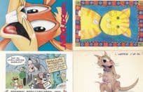 Basket Of Kitttens Witch French Tom & Jerry 4x Cat Comic Postcard s