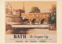 Bath The Georgian City Travel By Train Transport Poster Postcard