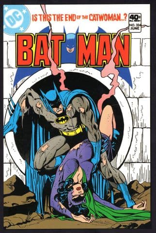 Batman vs Catwoman End Of 1980s DC Comic Book Postcard