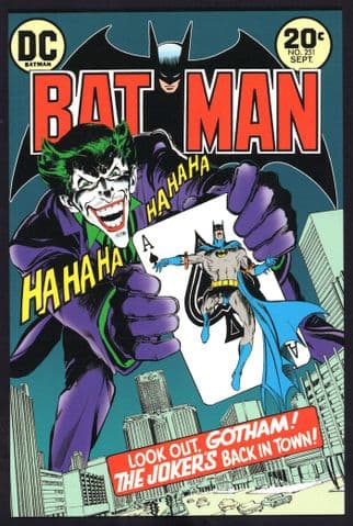 Batman Vs The Joker Comic Book Artist 1970s DC Comics Postcard