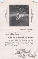 Battersea Dogs Home 1901 Garrick Theatre Actor Hand Signed Autograph
