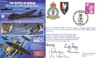 Battle Of Berlin Germany RAF Norton Gatow Berlin Flown WW2 5x MULTI Hand Signed FDC