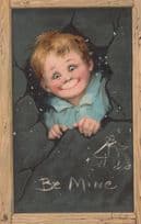 Be Mine Tucks Remembrance Boy Peek-A-Boo Comic Postcard