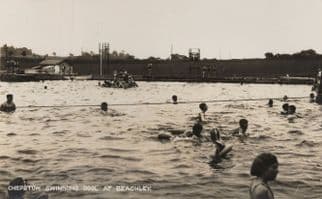 Beachley Swimming Pool Gloucester Real Photo Old Postcard