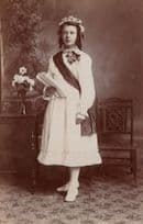 Beatrice Graduation Day Antique Hand Signed Certificate Fashion Real Photo Postcard