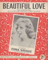 Beautiful Love Edna Savage Rare Sheet Music