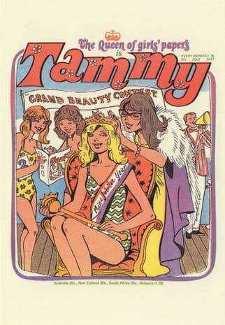 Beauty Contest Queen 1970s Tammy Girls Comic Book Postcard