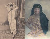 Beauty Egyptian Lady Woman incl Erotic Dancer 2x Antique Postcard