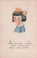 Beauty's Only Skin Deep Antique Comic Children Old Postcard
