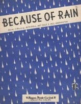 Because Of Rain Nat King Cole 1950s Sheet Music