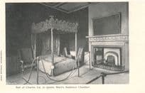 Bed Of King Charles 1st at Queen Mary's Audience Chamber Old Postcard