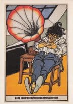 Beethoven LP From Old HMV His Masters Voice Record Player Comic Postcard