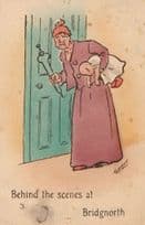 Behind The Scenes at Bridgnorth Shropshire Old Comic Postcard