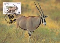Beisa Oryx Antelope Eritria WWF Rare Stamp First Day Cover Postcard