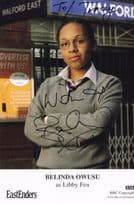 Belinda Owusu Libby Fox BBC Eastenders Hand Signed Cast Card Photo