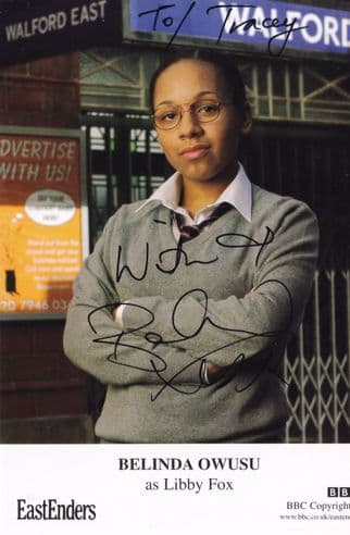 Belinda Owusu Libby Fox BBC Eastenders Hand Signed Cast Card Photo