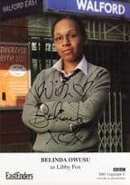 Belinda Owusu Libby Fox Eastenders Station Hand Signed Cast Card Photo