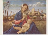Bellini The Madonna Of The Meadow National Gallery Painting Postcard