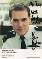 Ben Peyton as PC Hayward The Bill ITV Hand Signed Cast Card Photo