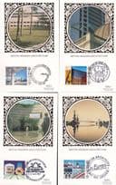 Benham British Modern Architecture 4x Postcard Silk Card s