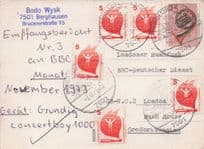 Bergausen Amateur Radio Enthusiast 1973 QSL Card To BBC Postcard