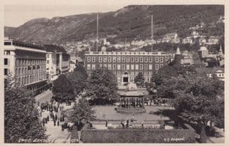 Bergen Byparken Norway Old Postcard