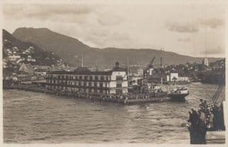 Bergen Harbour Ship Landing Bay Vintage Norway Real Photo Postcard