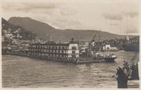 Bergen Harbour Ship Landing Bay Vintage Norway Real Photo Postcard