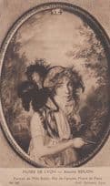 Berjon Antoine Portrait Of Mlle Bailey Paris Maire Painting Old Antique Postcard