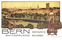 Bern Switzerland Military Knight Statue Swiss 1906 Poster Postcard