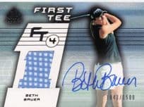 Beth Bauer First Tee SP 2003 Golf Hand Signed Worn PGA Shirt Card
