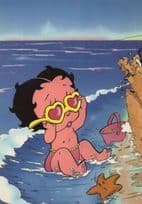 Betty Boop Beach Baby Love Heart Sunglasses Postcard