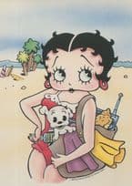 Betty Boop Beach Transistor Radio Postcard