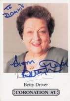 Betty Driver Coronation Street Hand Signed Cast Card Photo