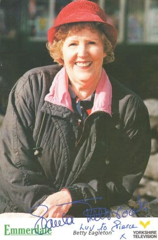 Betty Eagleton of Emmerdale Hand Signed Cast Card Photo