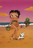 Betty Sunshine Boop Beach Suntan Postcard