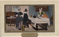 Between Two Fires Millet Antique Painting Postcard