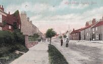 Bicycles on High Street Fulford York Old Postcard