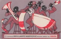 Big Band Minstrels Congo Jazz Kaol Old Ethnic Comic Advertising Postcard