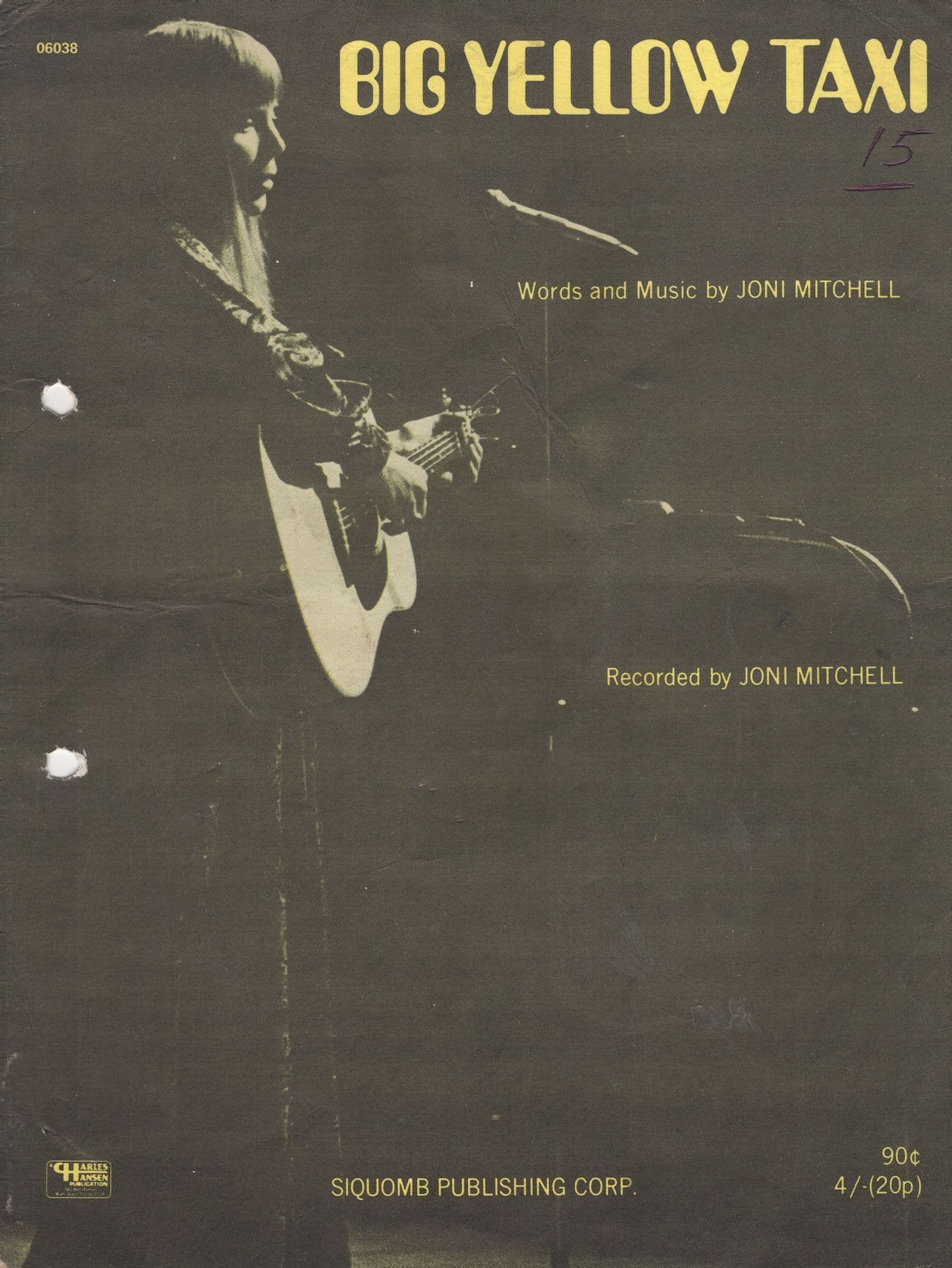 Big Yellow Taxi Joni Mitchell Original Rare Sheet Music Please Read Big yellow taxi joni mitchell original rare sheet music please read