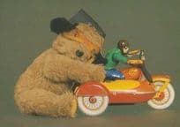 Biggles Sooty & Sweep Lone Ranger Puppet playing wtih Motorbike Postcard