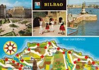 Bilbao Spanish Map Postcard