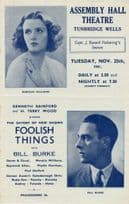 Bill Burke Marylin Williams Tunbridge Wells Kent WW2 Theatre Programme