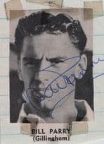 Bill Parry Gillingham Leeds Football Club Old Hand Signed Autograph