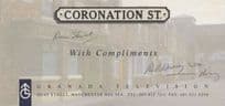 Bill Waddington Official Coronation Street Hand Signed Compliments Slip