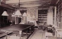 Billiard Room Library Newburgh Priory Yorkshire Old RPC Postcard