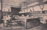 Billiard Room North Shore Club Skegness Lincs Old WW1 War Postcard
