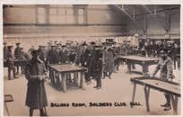 Billiard Room Soldiers Military Club Hull Night Attack WW1 Postcard
