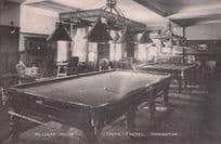 Billiard Room Tinto Hotel Symington Glasgow Old WW1 Postcard
